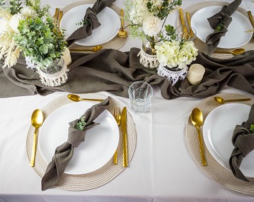 Vermietung von Platzsets creme, rund, Durchmesser: 38 cm, 1,00 EUR / Stück