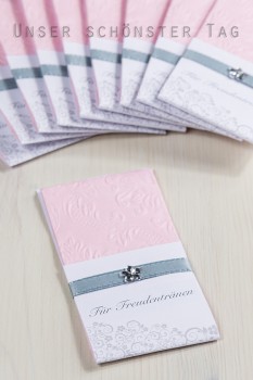 10 Taschentücher Freudentränen Hochzeit TT0033 rosa