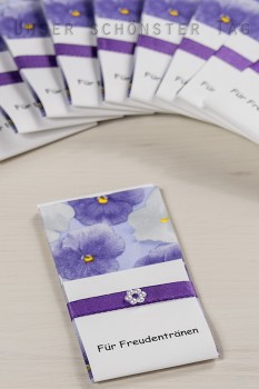 10 Taschentücher Freudentränen Hochzeit TT0043 lila