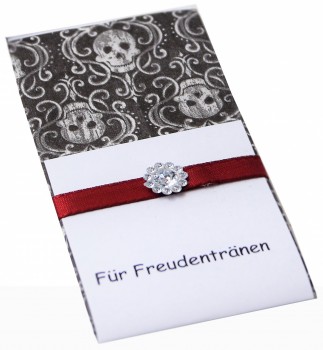 10 Taschentücher Freudentränen Hochzeit TT0071 Gothik Totenkopf
