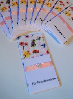 10 Taschentücher Freudentränen Hochzeit TT0078 Streublumen