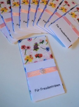 10 Taschentücher Freudentränen Hochzeit TT0078 Streublumen