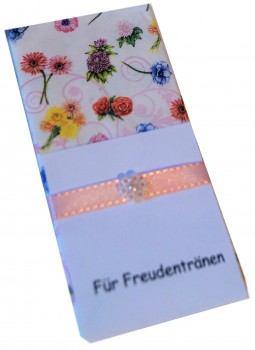 10 Taschentücher Freudentränen Hochzeit TT0078 Streublumen