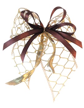 Weihnachtsschleifen Schleifen Geschenke Weihnachten WS1740 im 10er Set - gold, braun