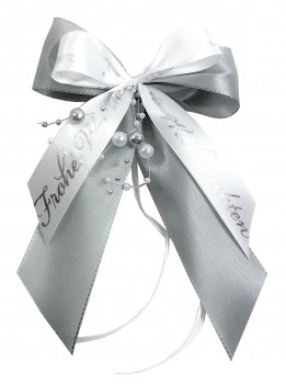 Weihnachtsschleifen Schleifen Geschenke Weihnachten WS1806 im 10er Set - weiß, grau, silber