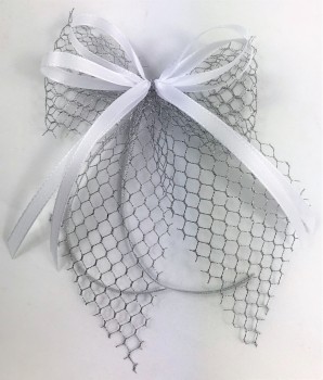 Weihnachtsschleifen Schleifen Geschenke Weihnachten WS1824 im 10er Set - weiß, silber
