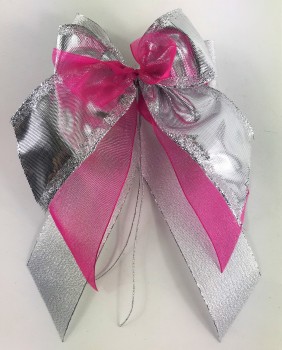 Weihnachtsschleifen Schleifen Geschenke Weihnachten WS1831 im 10er Set - pink, silber