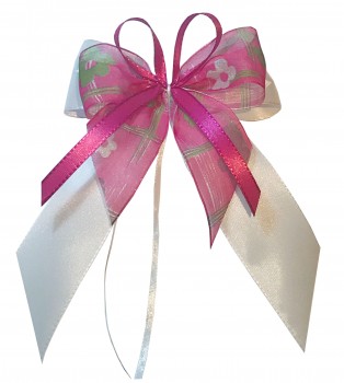 Weihnachtsschleifen Schleifen Geschenke Weihnachten WS1906 im 10er Set - pink, weiß
