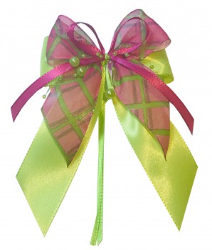 Weihnachtsschleifen Schleifen Geschenke Weihnachten WS1919 im 10er Set -  hellgrün, pink