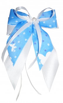 Weihnachtsschleifen Schleifen Geschenke Weihnachten WS1928 im 10er Set - hellblau, blau, weiß