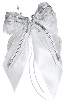Weihnachtsschleifen Schleifen Geschenke Weihnachten WS1935 im 10er Set - weiß, grau, silber