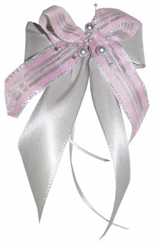 Weihnachtsschleifen Schleifen Geschenke Weihnachten WS1941 im 10er Set - grau, silber, rosa