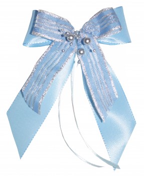 Weihnachtsschleifen Schleifen Geschenke Weihnachten WS1957 im 10er Set - hellblau, blau, silber