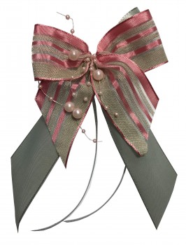 Weihnachtsschleifen Schleifen Geschenke Weihnachten WS2005 im 10er Set - rosa, grau