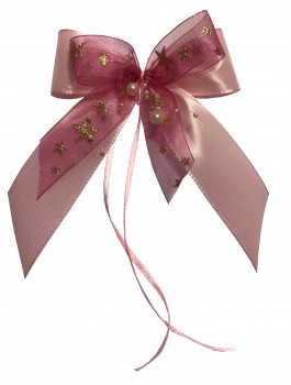 Weihnachtsschleifen Schleifen Geschenke Weihnachten WS2010 im 10er Set - rosa, gold