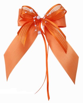 Weihnachtsschleifen Schleifen Geschenke Weihnachten WS2216 im 10er Set - orange, weiß
