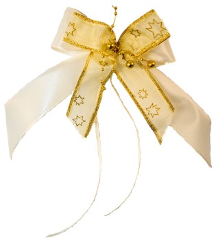 Weihnachtsschleifen Schleifen Geschenke Weihnachten WS2225 im 10er Set - creme, gold