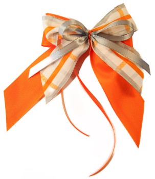 Weihnachtsschleifen Schleifen Geschenke Weihnachten WS2227 im 10er Set - orange, weiß, grau