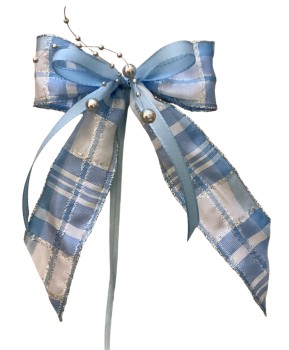 Weihnachtsschleifen Schleifen Geschenke Weihnachten WS2319 im 10er Set - hellblau, blau, weiß