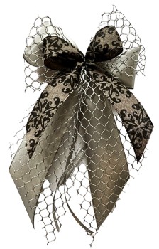Weihnachtsschleifen Schleifen Geschenke Weihnachten WS2330 im 10er Set - silber, grau, taupe, schwarz