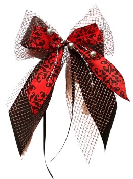 Weihnachtsschleifen Schleifen Geschenke Weihnachten WS2341 im 10er Set - schwarz, rot, silber