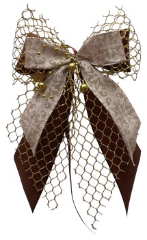Weihnachtsschleifen Schleifen Geschenke Weihnachten WS2344 im 10er Set - braun, creme, beige, gold