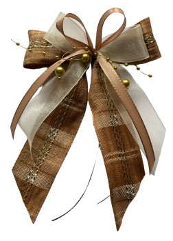 Weihnachtsschleifen Schleifen Geschenke Weihnachten WS2353 im 10er Set - braun, cappuccino, gold