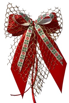 Weihnachtsschleifen Schleifen Geschenke Weihnachten WS2356 im 10er Set - rot, grün, gold