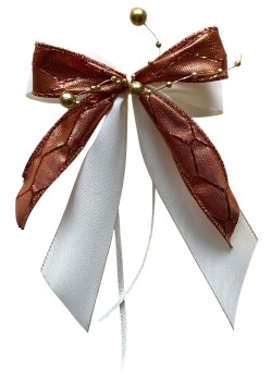 Weihnachtsschleifen Schleifen Geschenke Weihnachten WS2402 im 10er Set - kupfer, creme, gold