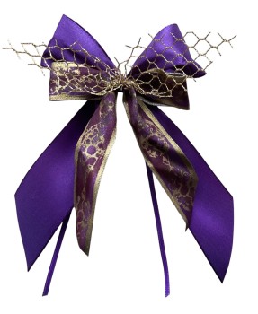 Weihnachtsschleifen Schleifen Geschenke Weihnachten WS2403 im 10er Set - gold, lila, aubergine, violett