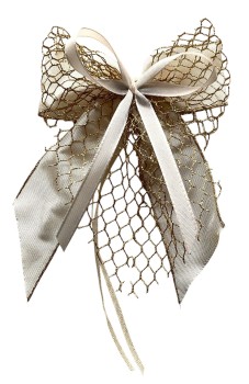 Weihnachtsschleifen Schleifen Geschenke Weihnachten WS2408 im 10er Set - creme, gold