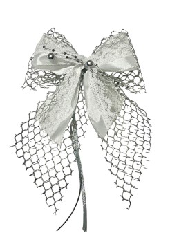Weihnachtsschleifen Schleifen Geschenke Weihnachten WS2409 im 10er Set - weiß, silber