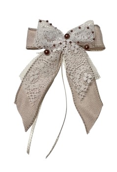 Weihnachtsschleifen Schleifen Geschenke Weihnachten WS2411 im 10er Set - creme, weiß, braun VINTAGE
