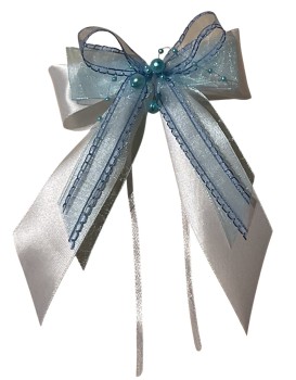 Weihnachtsschleifen Schleifen Geschenke Weihnachten WS2422 im 10er Set - türkis, hellblau, weiß