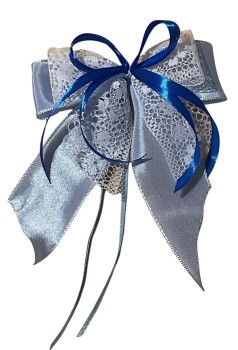 Weihnachtsschleifen Schleifen Geschenke Weihnachten WS2424 im 10er Set - weiß, hellblau VINTAGE