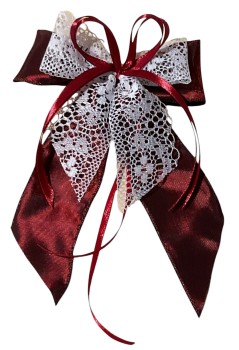 Weihnachtsschleifen Schleifen Geschenke Weihnachten WS2425 im 10er Set - bordeaux, weiß VINTAGE