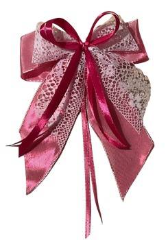 Weihnachtsschleifen Schleifen Geschenke Weihnachten WS2428 im 10er Set - weiß, pink, altrosa VINTAGE