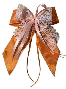 Weihnachtsschleifen Schleifen Geschenke Weihnachten WS2435 im 10er Set - orange, aprikot, weiß VINTAGE