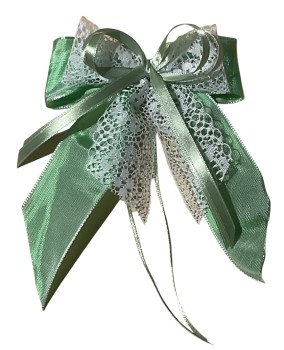 Weihnachtsschleifen Schleifen Geschenke Weihnachten WS2436 im 10er Set - grün, hellgrün, weiß VINTAGE