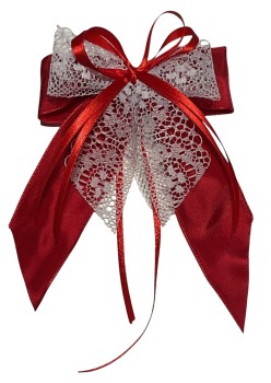 Weihnachtsschleifen Schleifen Geschenke Weihnachten WS2438 im 10er Set - rot, weiß VINTAGE