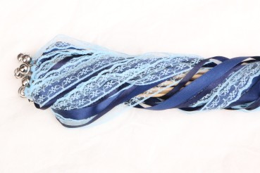 Wedding Wands mit Spitze hellblau dunkelblau - 10 Stück