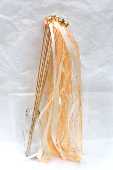 Wedding Wands mit Spitze orange creme - 10 Stück