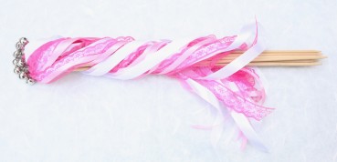 Wedding Wands mit Spitze pink rosa - 10 Stück