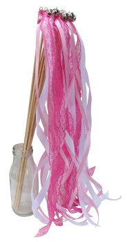 Wedding Wands mit Spitze pink rosa - 10 Stück