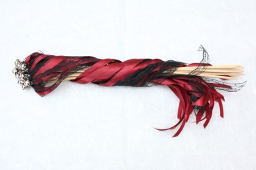 Wedding Wands mit Spitze schwarz bordeaux - 10 Stück