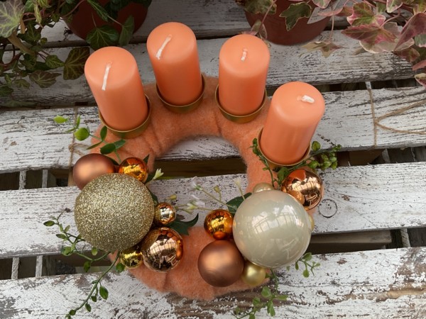 Adventskranz ADV2401 - orange, aprikot, gold
