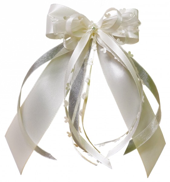 Antennenschleifen zur Hochzeit " HEART " SCH0131 im 10er Set - weiß