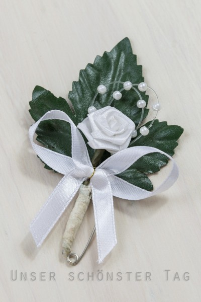 Gästeanstecker "Lotte" zur Hochzeit im 10er Set AS0004 - weiß