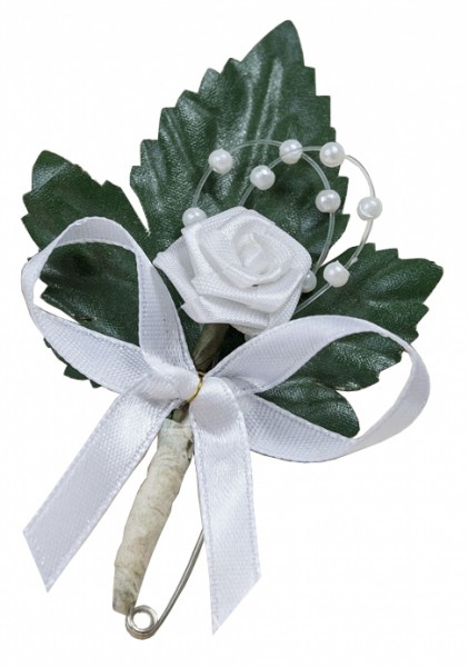 Gästeanstecker "Lotte" zur Hochzeit im 10er Set AS0004 - weiß
