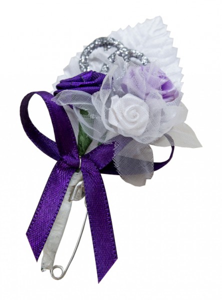 Gästeanstecker " Kim " zur Hochzeit im 10er Set AS0015 - lila, flieder, weiß